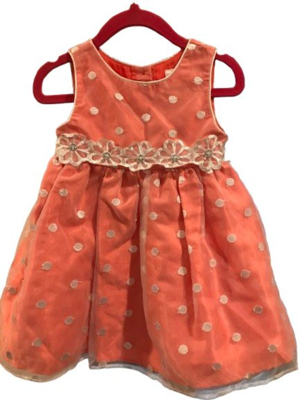 Girl's Dress 24 Month Sleeveless Youngland Baby Buttons & Ties in back Lined
